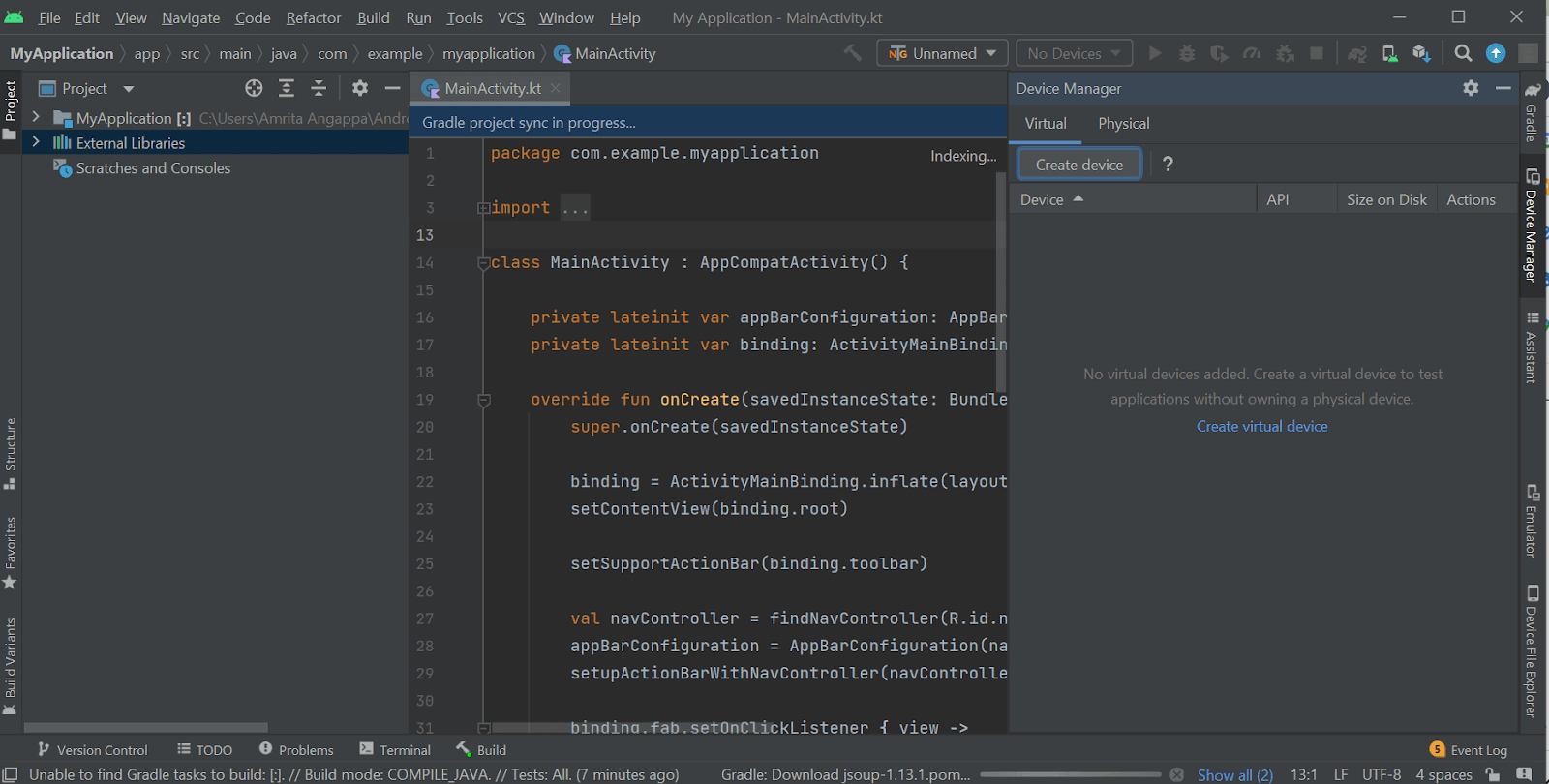 Test the Android app using emulator 