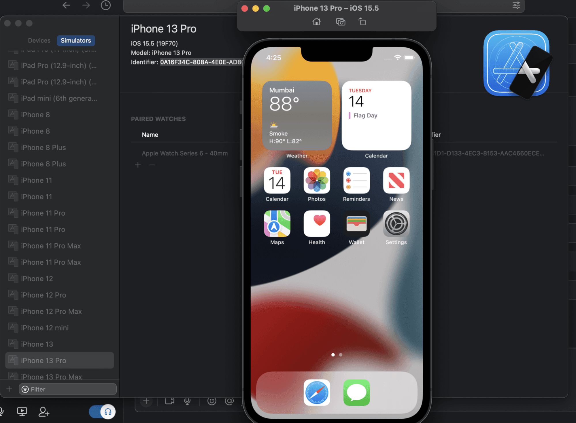 choose the Xcode version