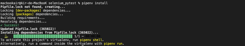 pipenv install