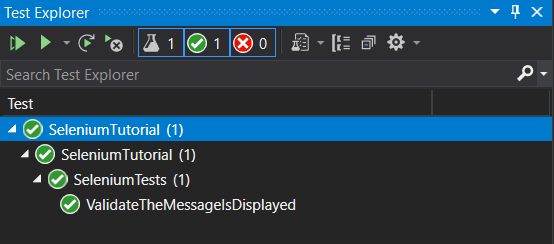 Running the Selenium C# test