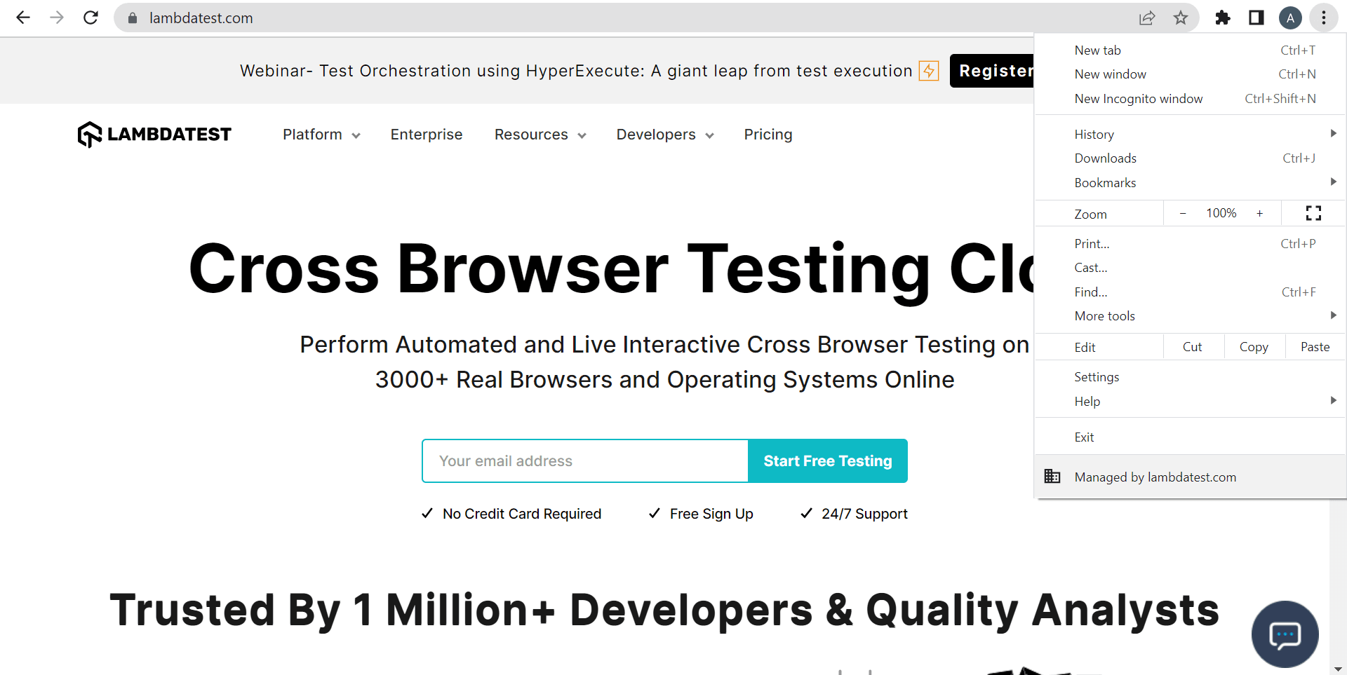 Chrome -> More tools
