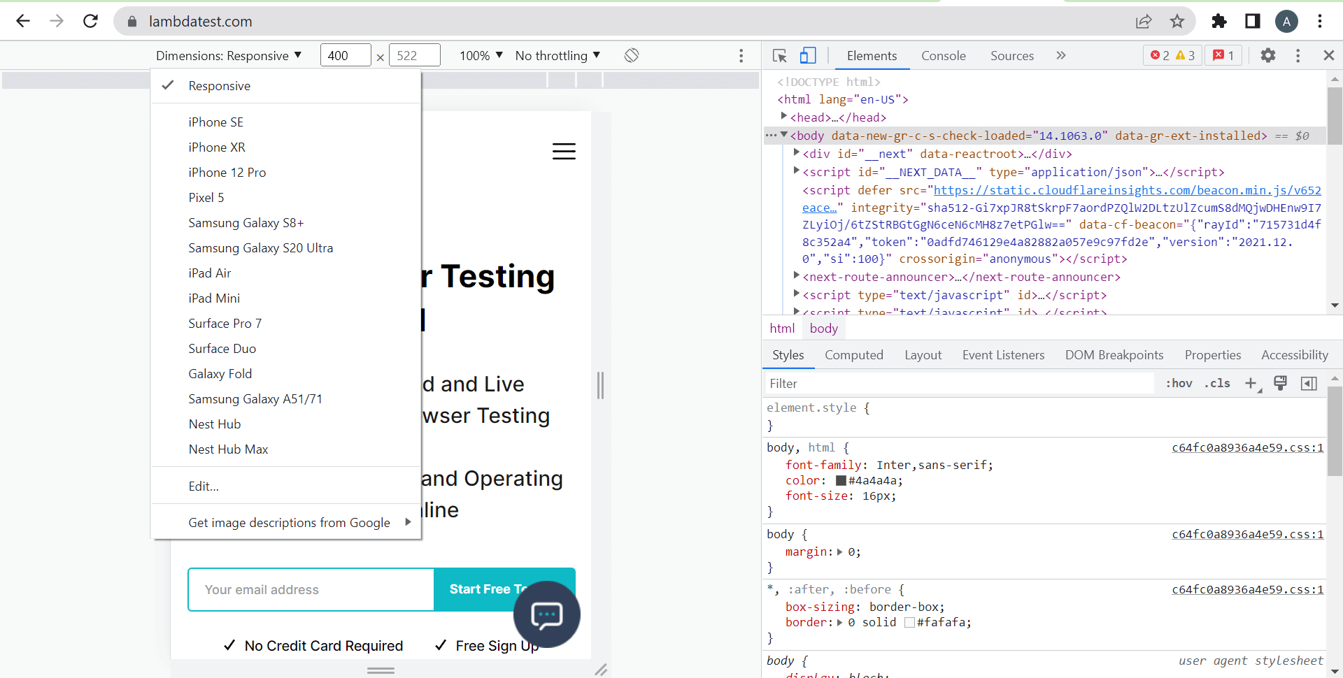 Dimension: Responsive