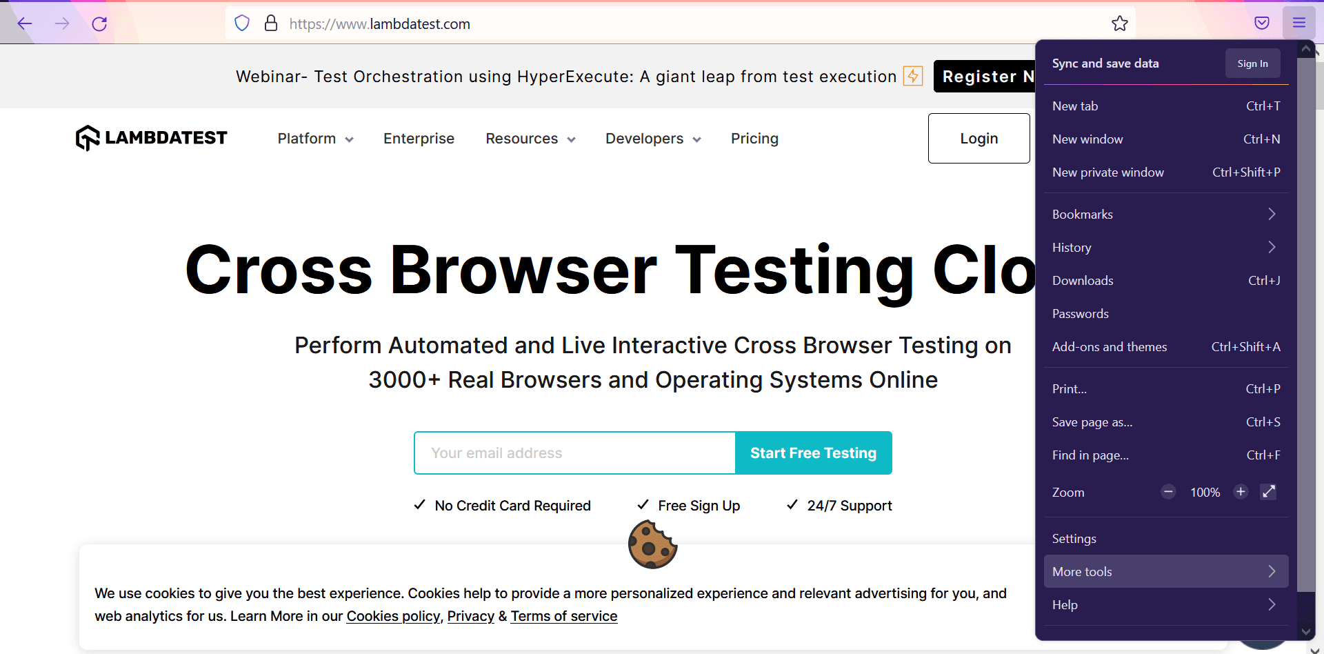 Firefox -> More tools