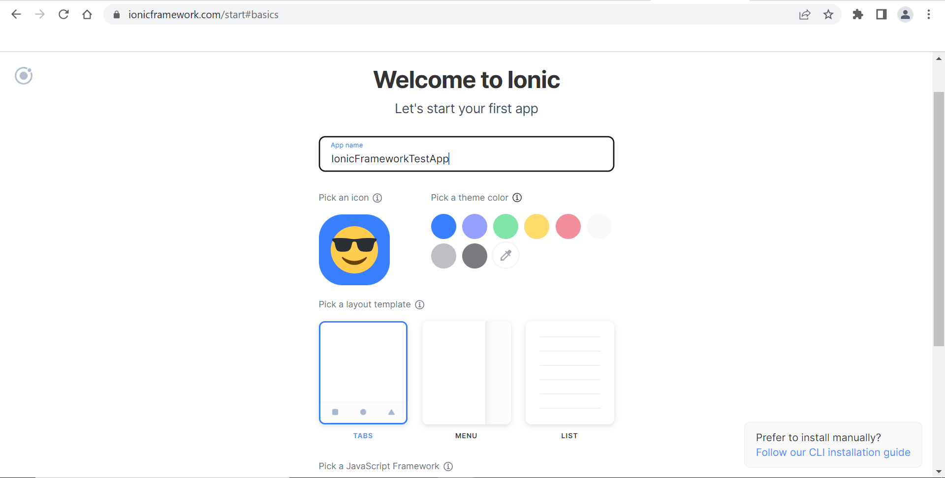 Pick a layout template
