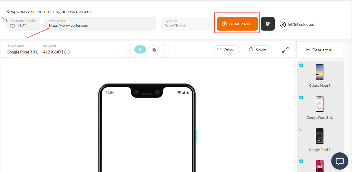 Perform responsive testing Perform responsive testing