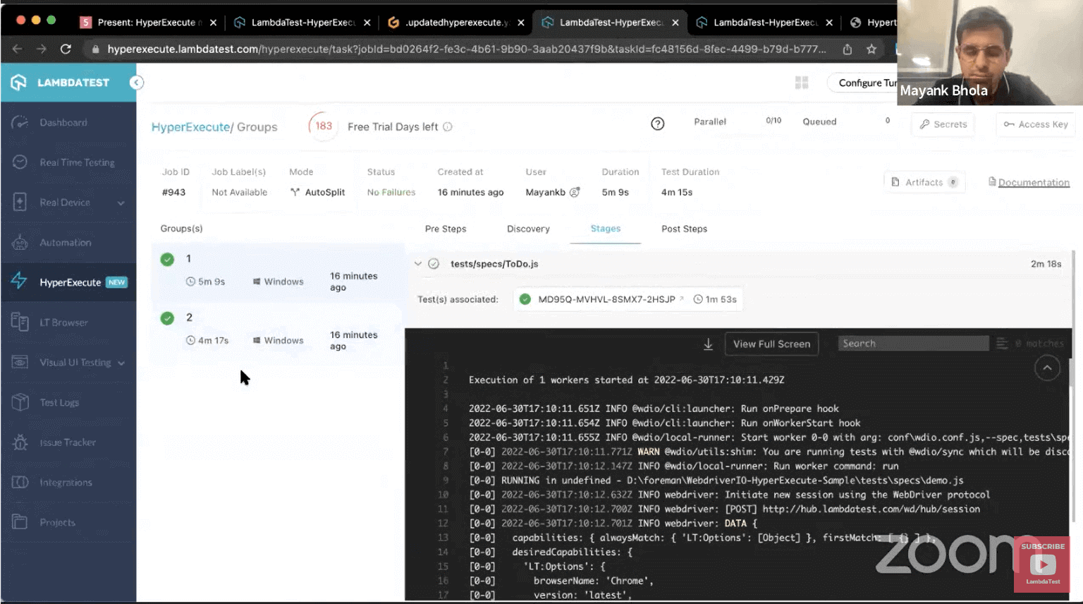 Performing HperExecute Test Performing HperExecute Test