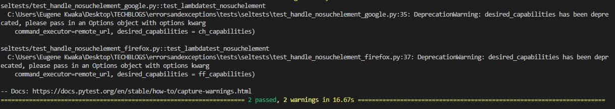 tests will be executed successfully