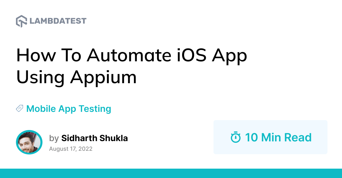 How To Automate iOS App Using Appium | TestMu AI (Formerly LambdaTest)