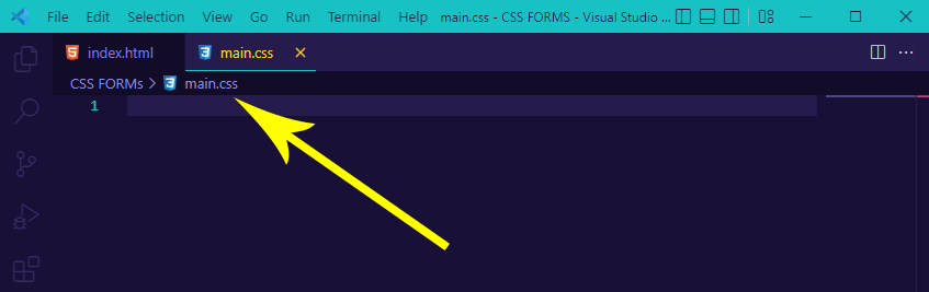 CSS code in main.css
