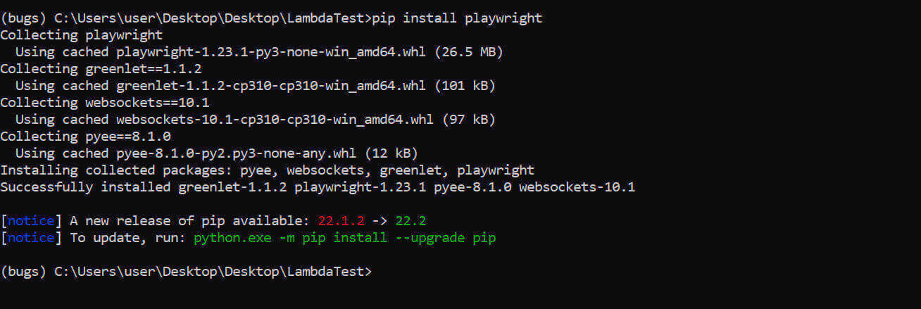 Playwright installer