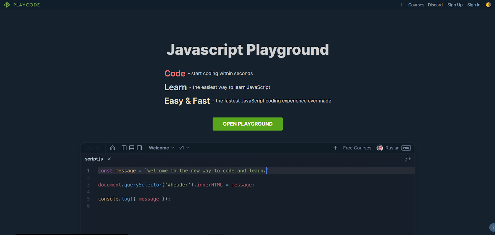 JavaScript Playground JavaScript Playground