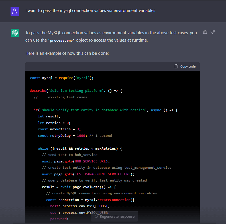 'process.env' object to access the values at runtime 'process.env' object to access the values at runtime