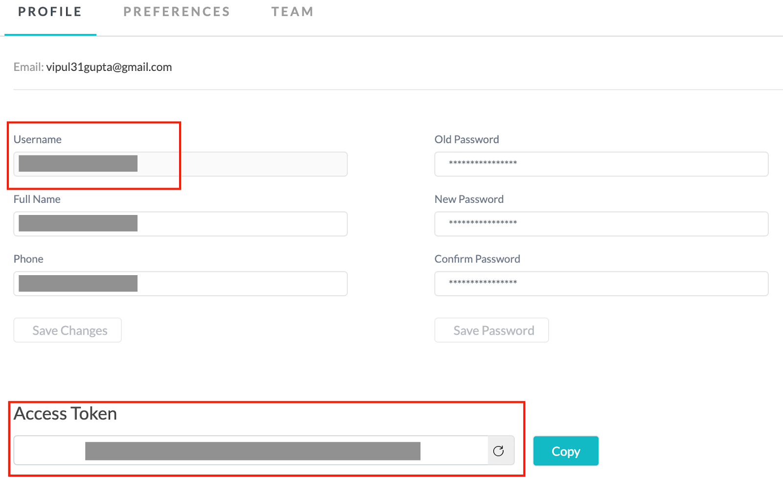 LambdaTest Profile Section