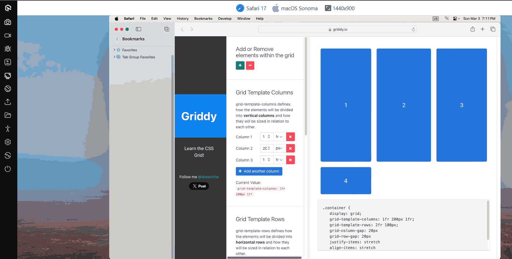 layout of the parent grid