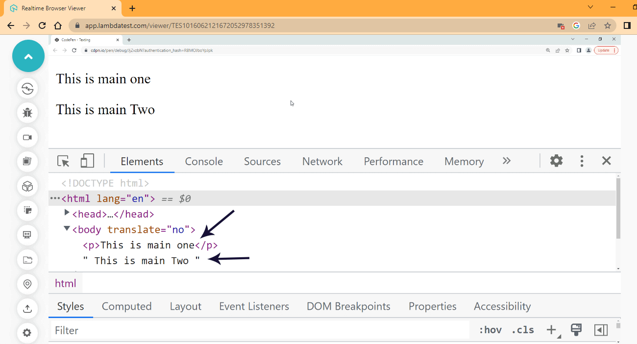 mainOne and mainTwo mainOne and mainTwo