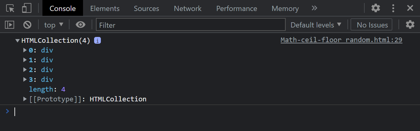 Console Output getElementsByTagName Console Output getElementsByTagName