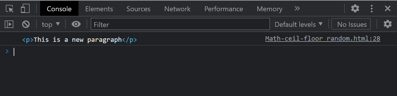 Console Output createElement Console Output createElement