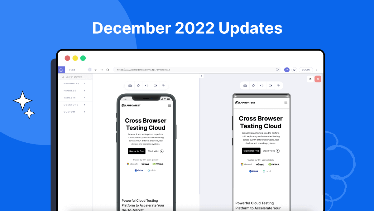Dec’22 Updates: The All-New LT Browser 2.0, XCUI App Automation with HyperExecute, And More! | TestMu AI (Formerly LambdaTest)