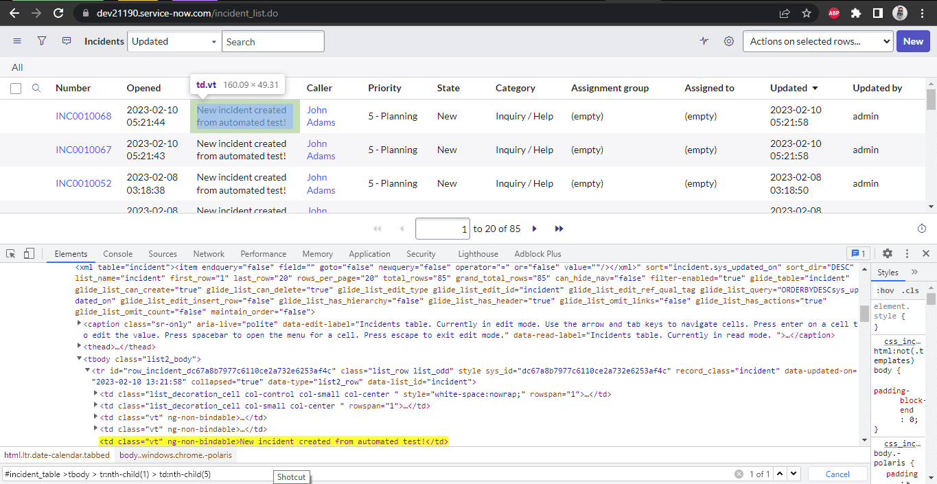 Short Description Column