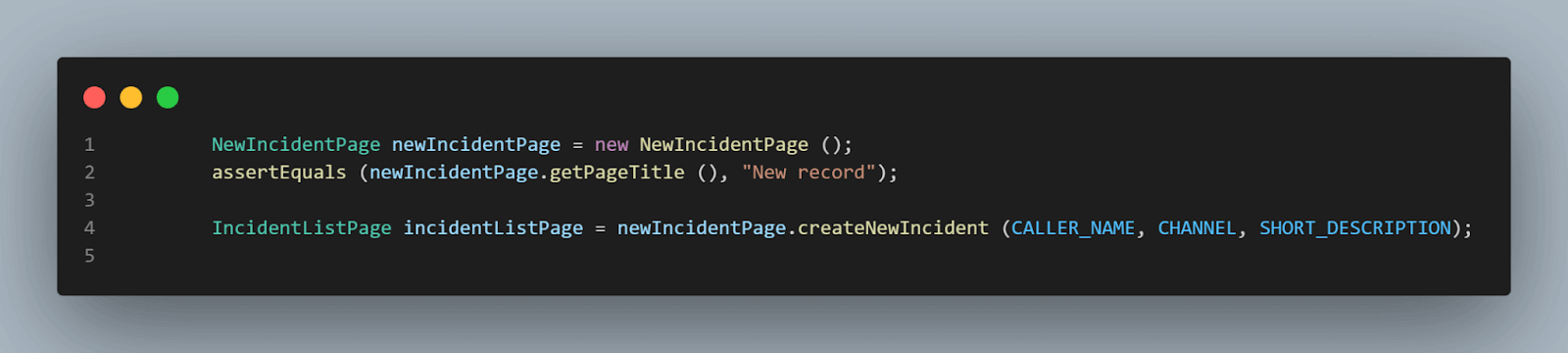 Test for creating a new Incident 