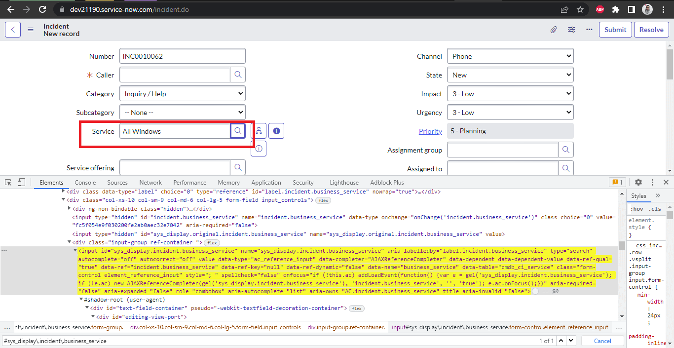 and select the required service