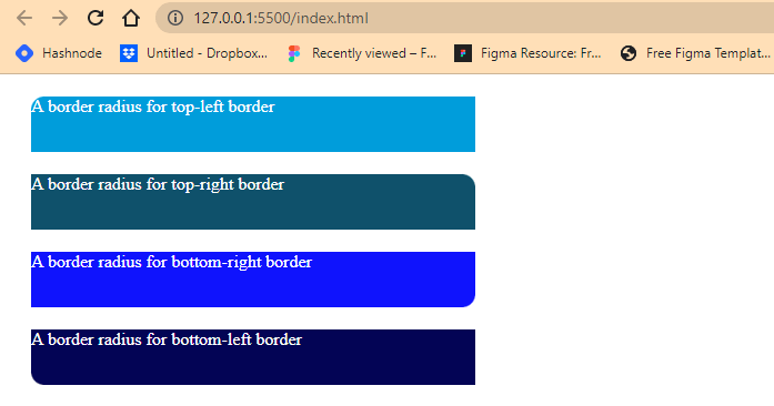 Sub properties of border radius Sub properties of border radius