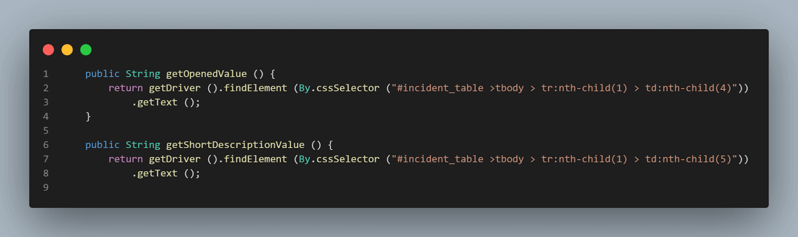 respective child is changed at the end