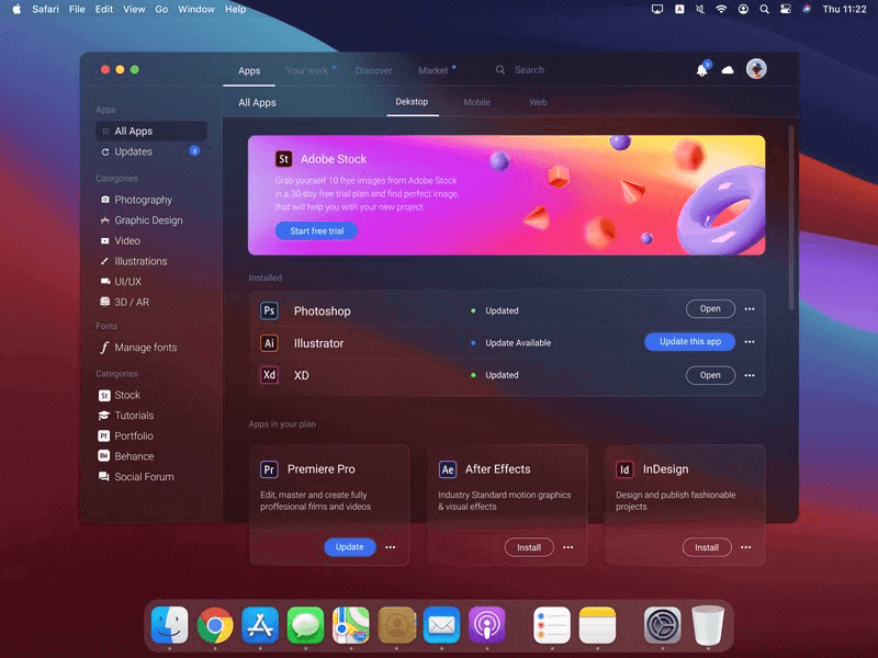 Creative Cloud App Redesign