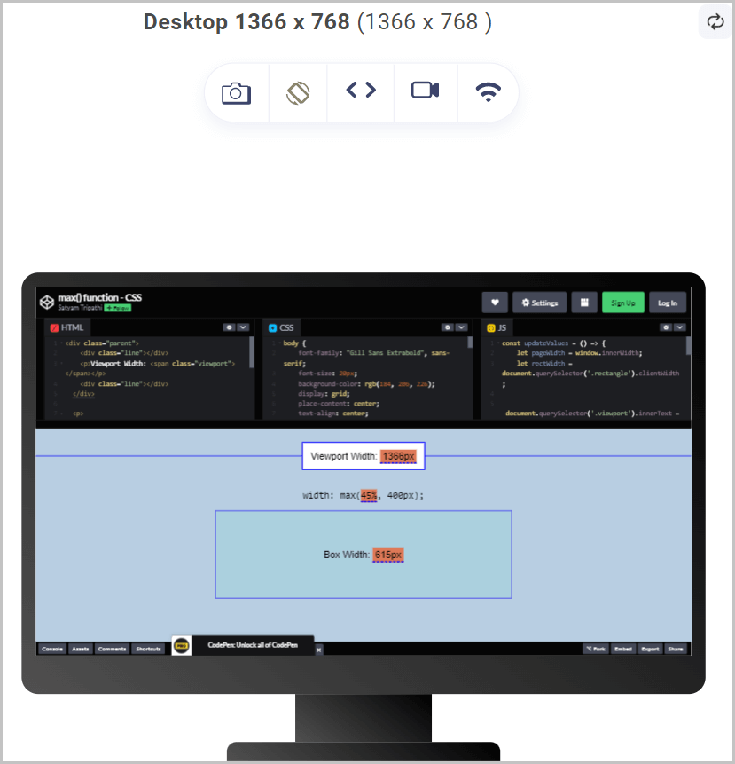 css max function 400px & 615px css max function 400px & 615px