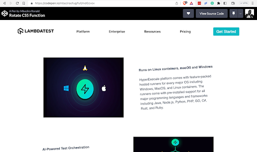 RotateX CSS function