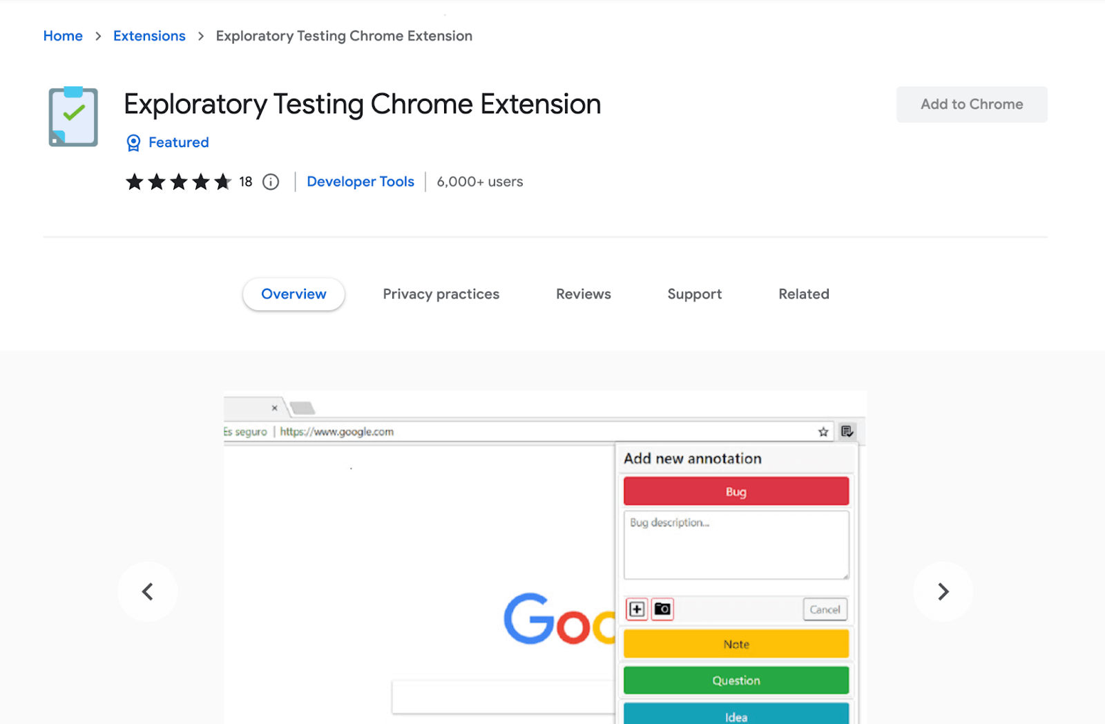 Exploratory Testing Chrome Extension Exploratory Testing Chrome Extension