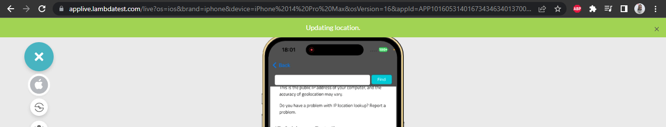 updating location updating location