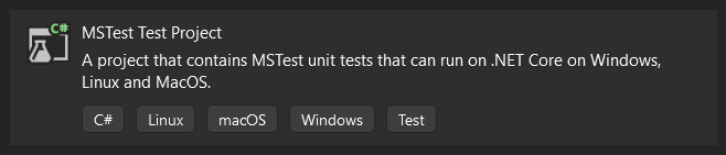 MSTest project MSTest project