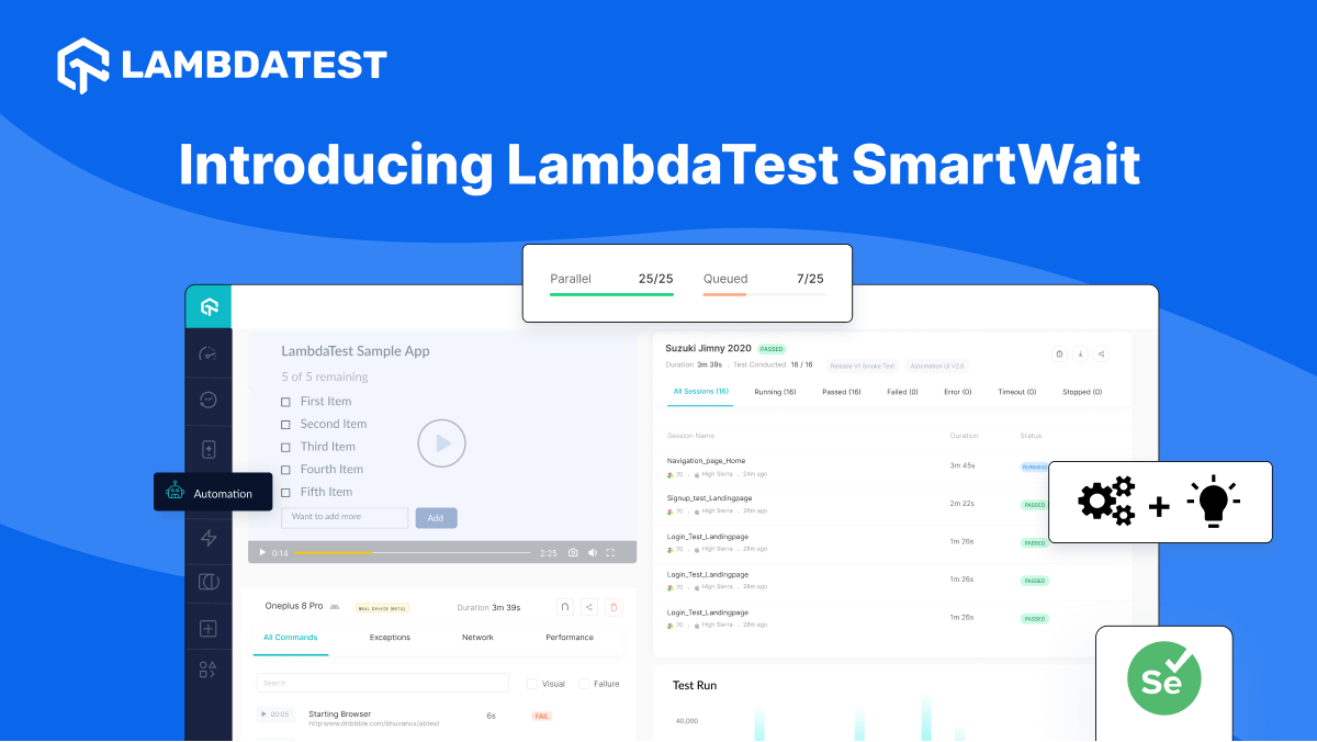 Transforming Web Automation With TestMu AI (Formerly LambdaTest) SmartWait | TestMu AI (Formerly LambdaTest)