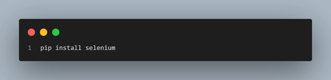 pip install selenium