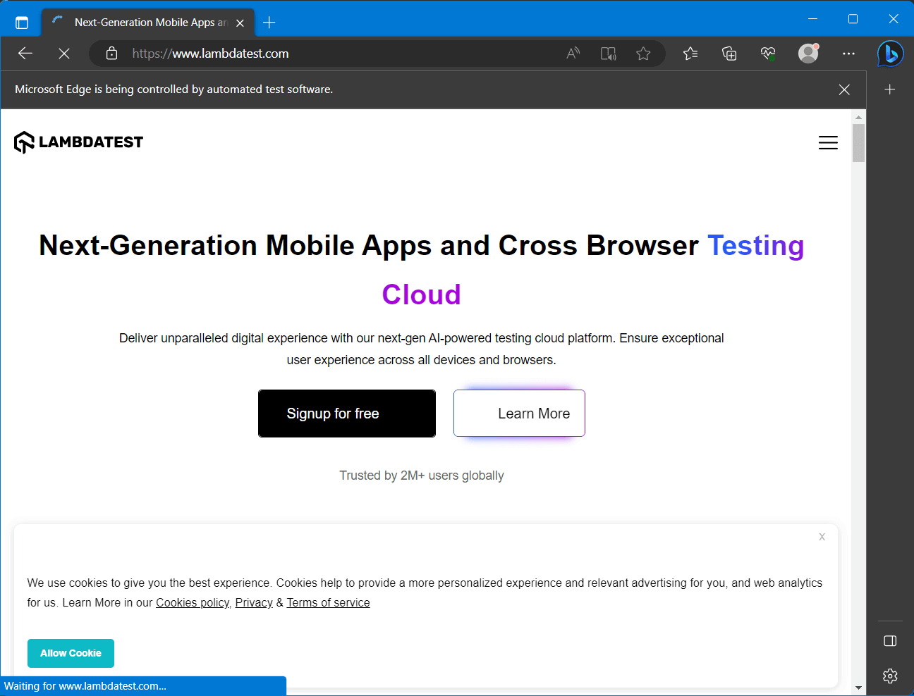 automate the Microsoft Edge