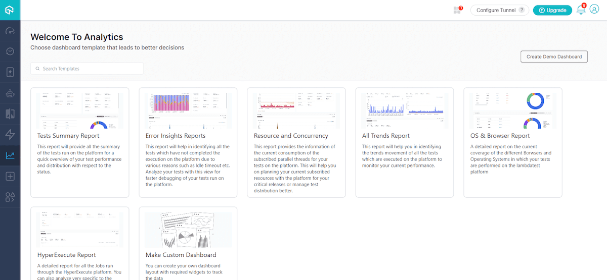 Test Analytics Templates