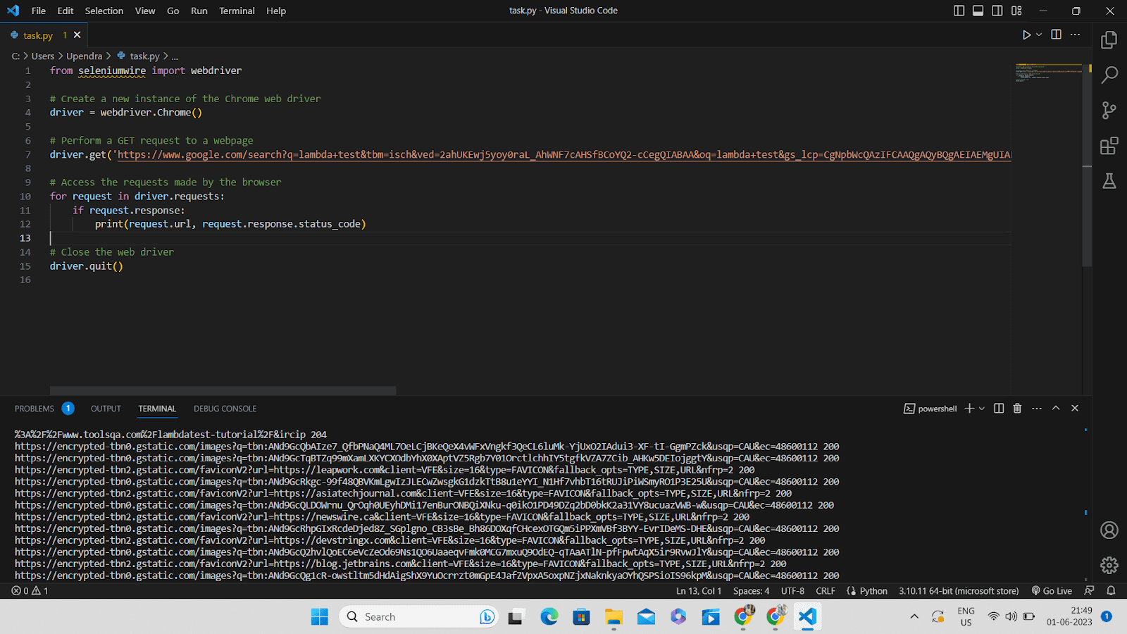 we get all the links of the images