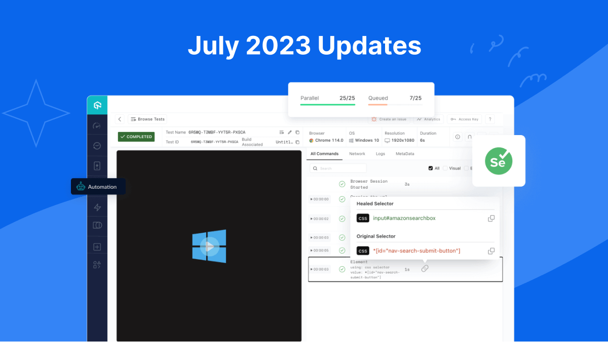 July’23 Updates: Introducing Auto-Healing for Test Flakiness, Live With macOS Sonoma, Android 14 (Beta), and More | TestMu AI (Formerly LambdaTest)