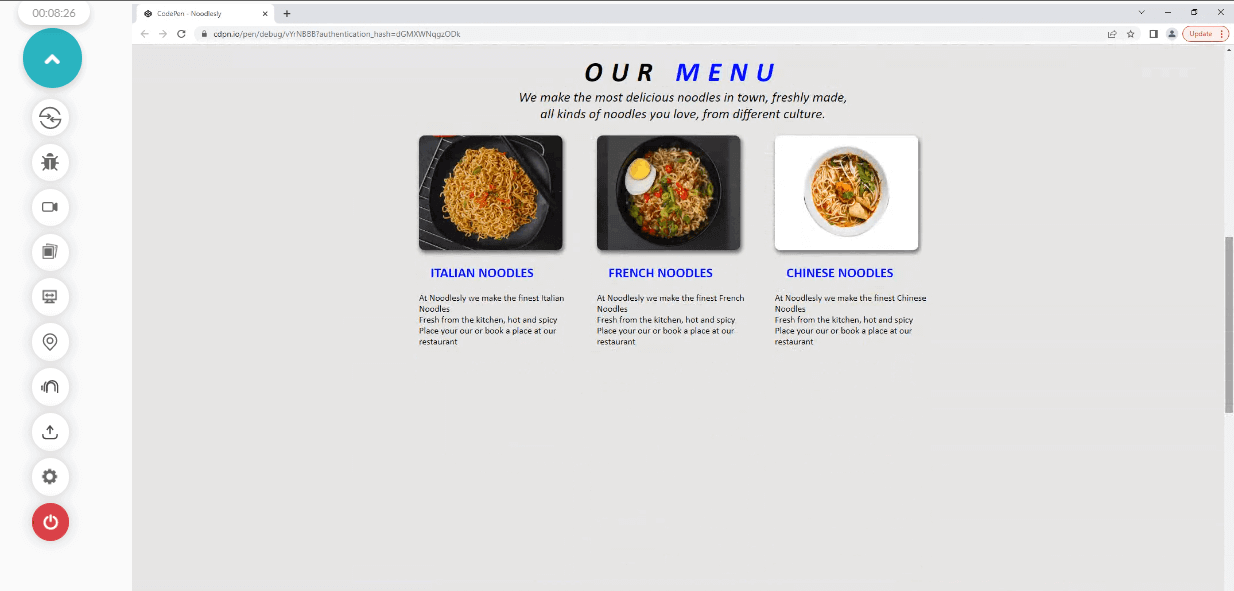 menu section was styled. menu section was styled.