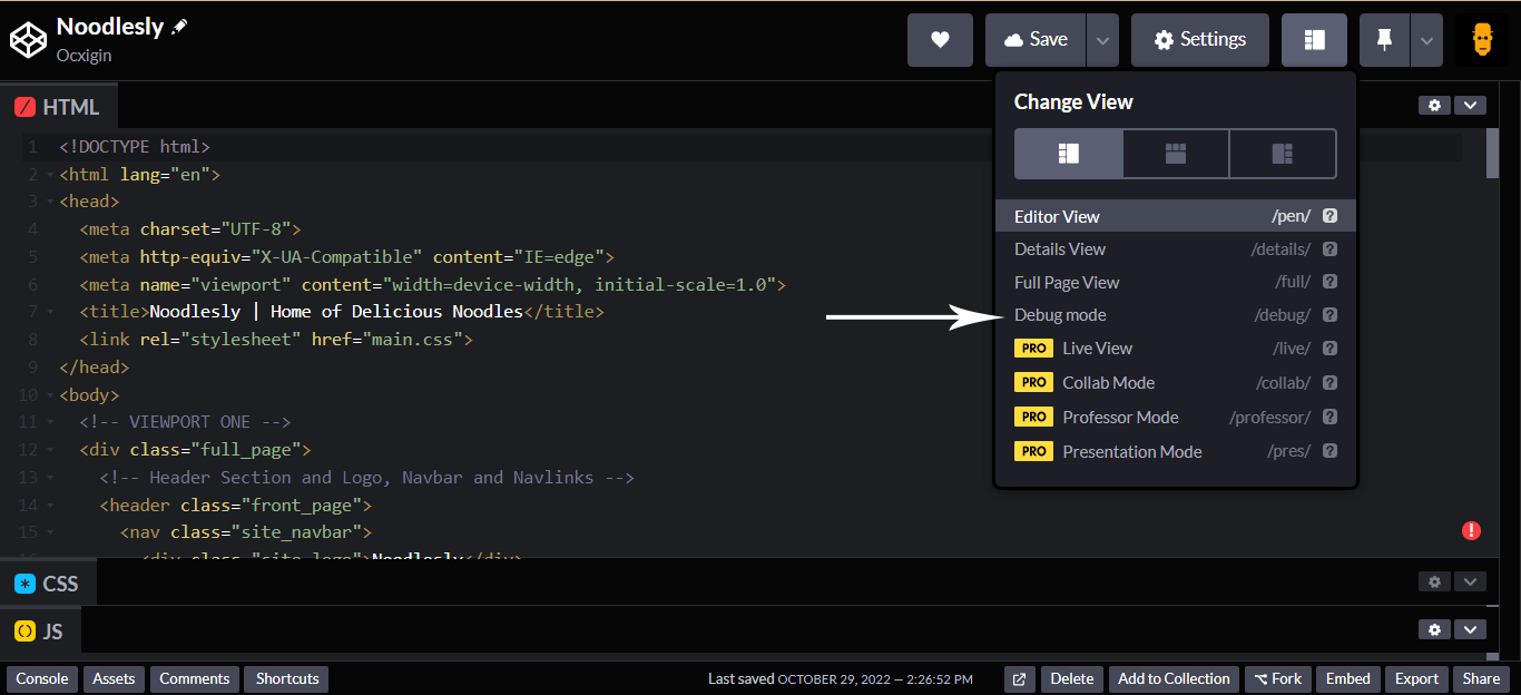 Debug mode. Debug mode.