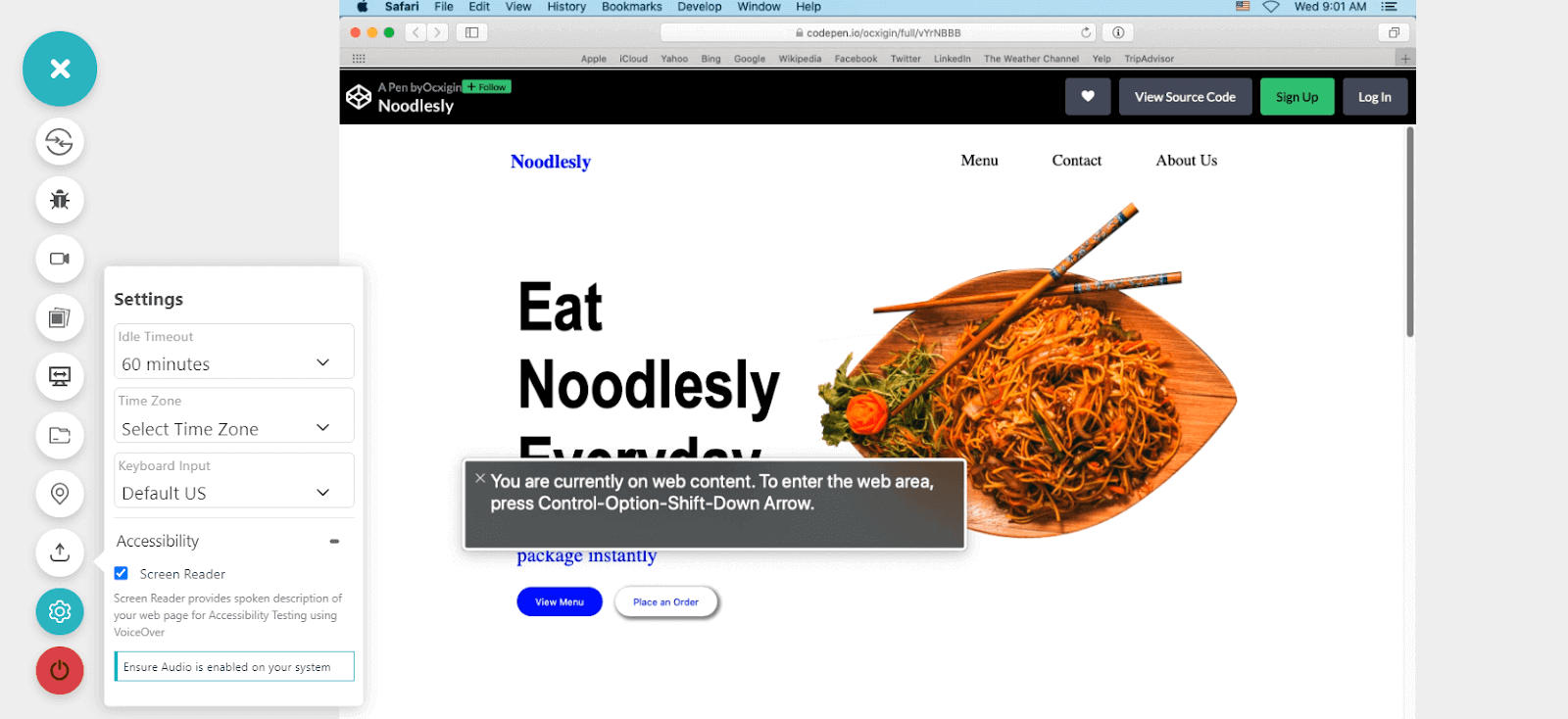 Screen Reader Screen Reader