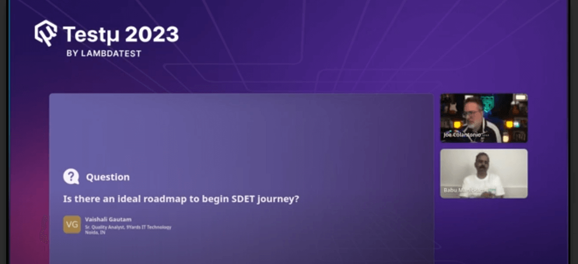 Starting the SDET Starting the SDET