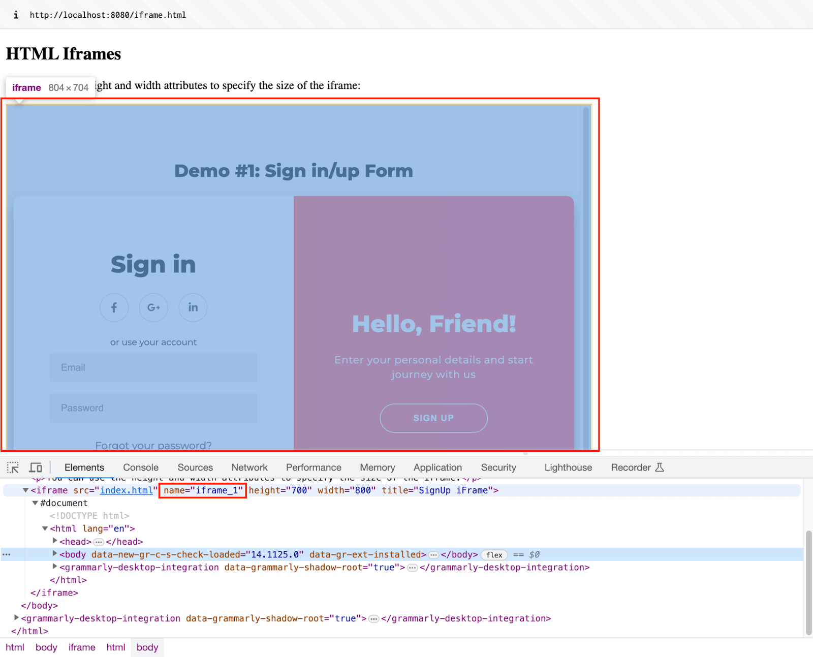 HTML iFrame HTML iFrame
