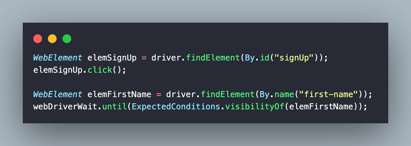 SIGN UP button element SIGN UP button element