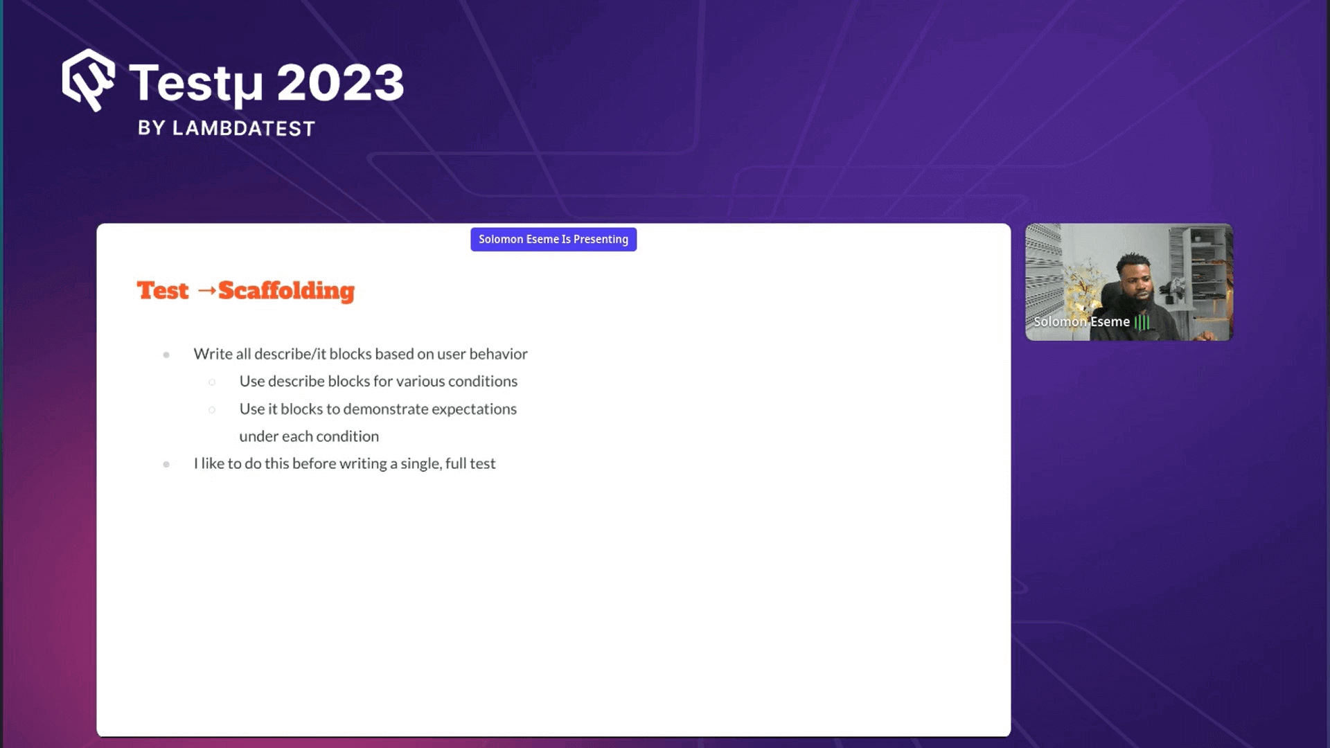 Test Scaffolding Test Scaffolding