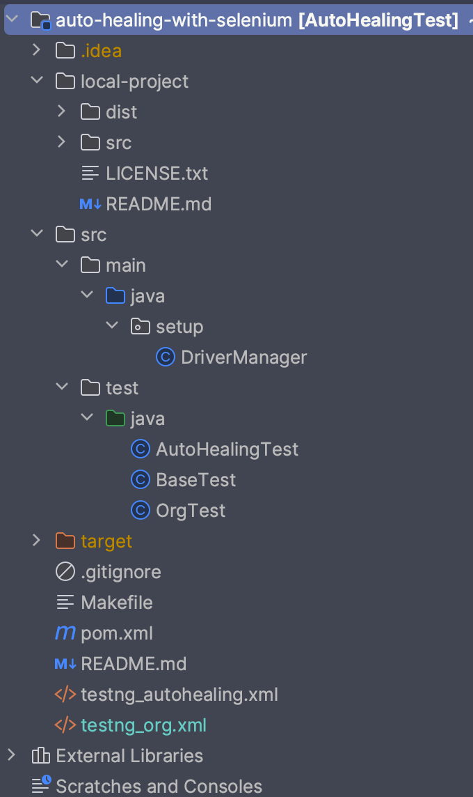 The local-project folder The local-project folder