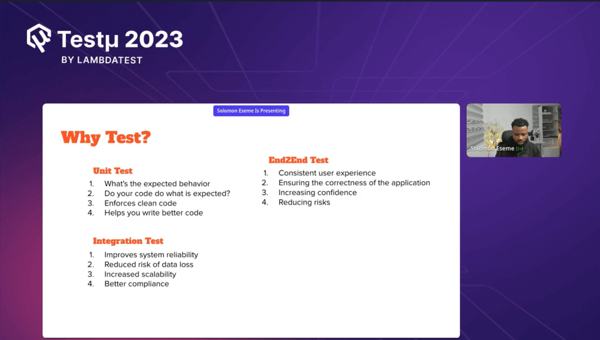 Why should we Test Why should we Test