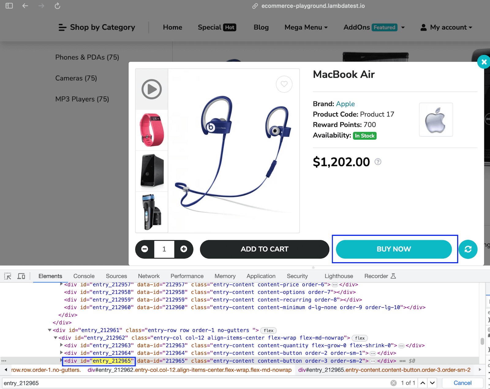 eCommerce Playground Product Page eCommerce Playground Product Page