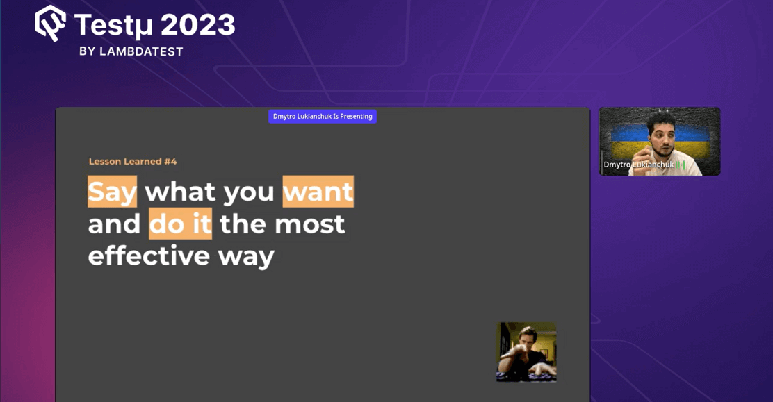 Dymtro acknowledged that focusing